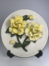 Franklin Mint Heirloom - Decorative Plate - The Yellow Roses Of Capodimonte