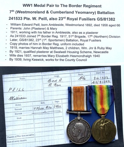 Ww1 pair 7th border reg - pair, reg.
