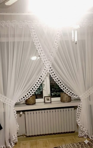 Elegant white voile - elegant, curtain