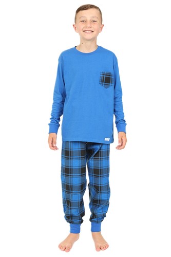 Blue check long - long, cotton