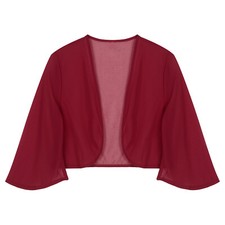 UK Women Elegant Bolero Shrug Cropped Open Front Cardigan Wrap Shawl Cover Up