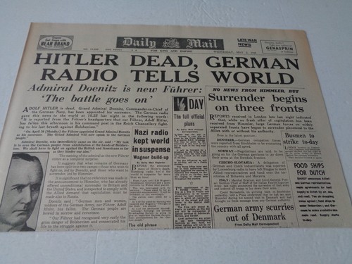 Ww2 wartime newspaper daily - newspaper,