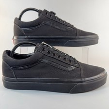 Vans Old Skool Mens 8.5 8 1/2 Skate Shoes Triple Black Gum Lace Up Low Sneakers