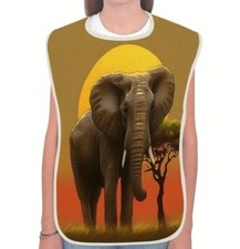 1pc Elephant - Linen Adult Bib