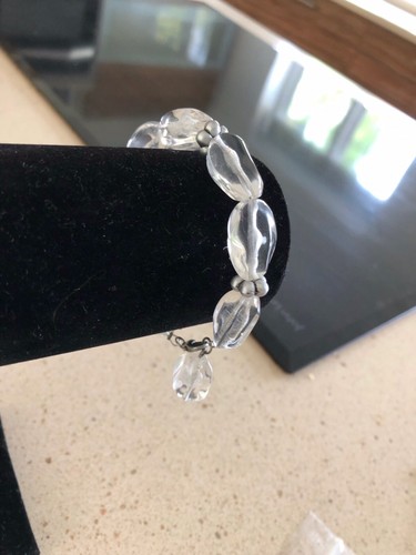Clear beaded bracelet - beaded,