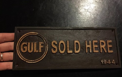 Gulf gas sign cast iron - gas,