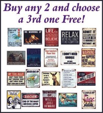 funny, humorous (1) vintage retro replica tin metal sign plaque house garden