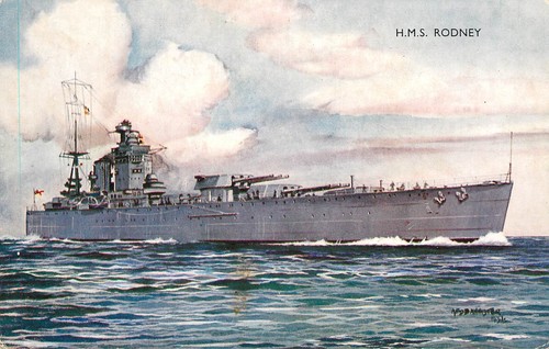 Hms rodney postcard - hms,