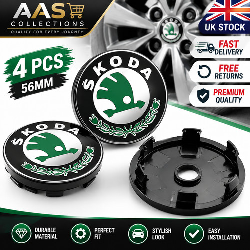Skoda 56mm wheel centre caps - 56mm,
