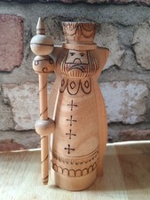 Vintage Russian Figure Wooden Carved Souvenir Folk Art USSR Soviet Era 13cm