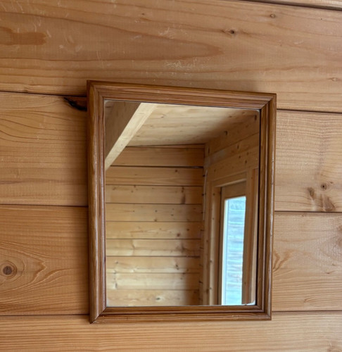 Vintage pine wall small mirror - wall,