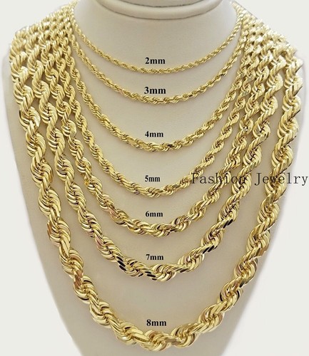 Real 14k yellow - gold, rope