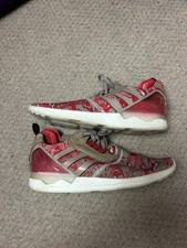 adidas ZX 8000 Boost Mens Size UK 9.5 Trainers Pink Red Grey B26365 Sneakers