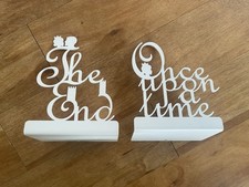 Heather Alstead White Metal Children's Bookends Once Upon a Time the End