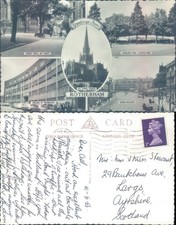 Rotherham city views and landmarks Bamforth Co Ltd 1965 postmark Cities Towns