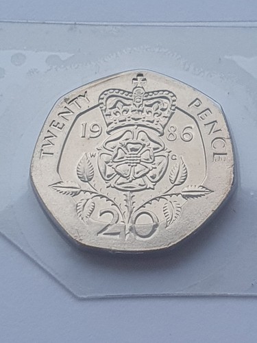 1986 bunc 20p tudor - tudor, rose