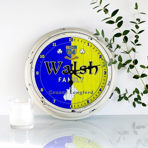 Personalised wall clock county - wall,