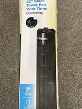 Status Tower Fan 32 Inch Portable Oscillating 3 Speed Adjustable Angle Black