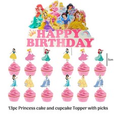 Disney Princess cake toppers Princess cupcake toppers birthday cake decorations