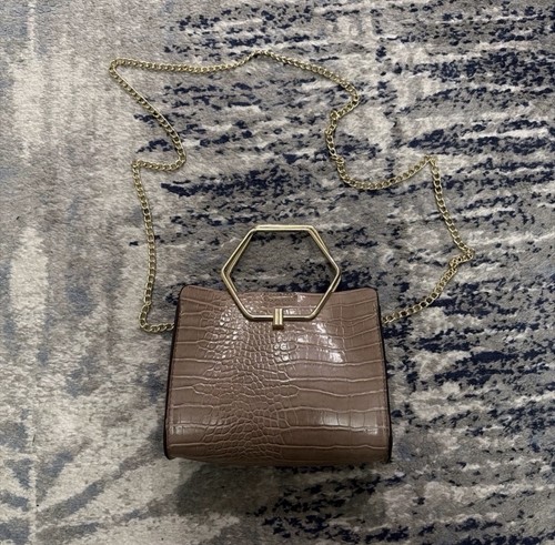 Primark brown croc effect mini - brown,