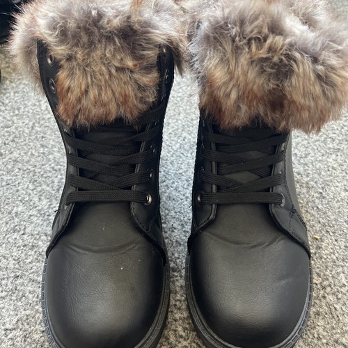 Faux fur ankle boots - faux,