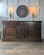 Grand Early 20th Century Solid Oak Sideboard