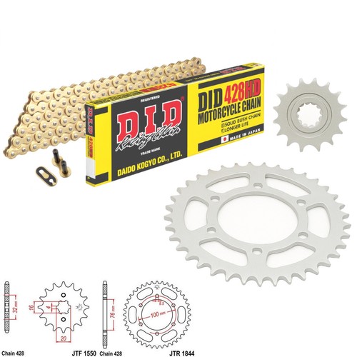 Mt125 chain and sprocket - (abs),