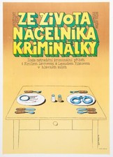 Original Film Poster From Life of Chief of Criminal Police 1984 Czech VTG Print