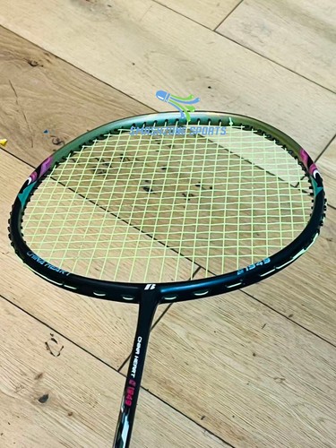 Badminton racket strung