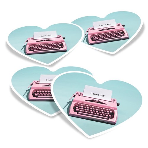 Heart vinyl stickers pink - 4x,
