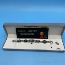 Marcel Drucker Women's Bracelet Quartz Watch Natural Glass Panels Diamante Clasp