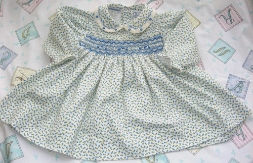 Vintage smocked dress - smocked, ditsy