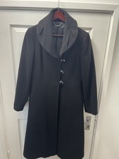 Laura Ashley Women's Vintage Cloak Cape Coat Black/Charcoal, Size M, Wool