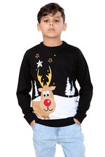 Unisex Kids Merry Christmas Football Rudolph Reindeer Polar Bear Jumpers Sweater