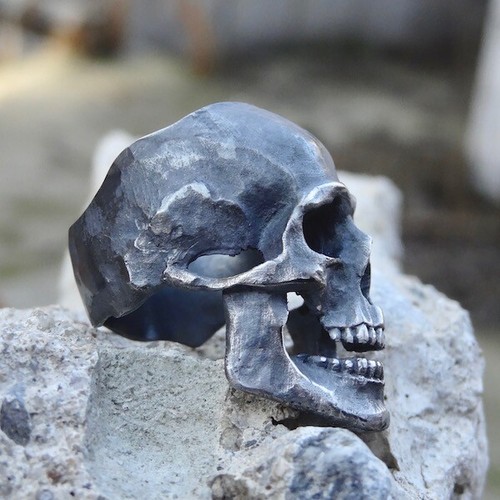 New skull ring sterling silver - skull,
