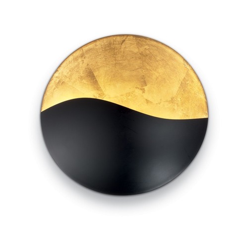 Modern black and gold leaf - black,