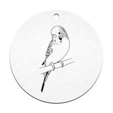 2 x 70mm 'Perched Budgie' Flat