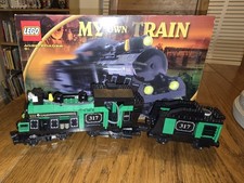 LEGO 3741 My Own Train Steam Locomotive with Green Livery and Carriage