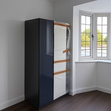 Hulsta Black Display Cabinet With Glass Central Feature And Shelve Unit