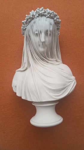 Veiled lady marble bust - veiled,