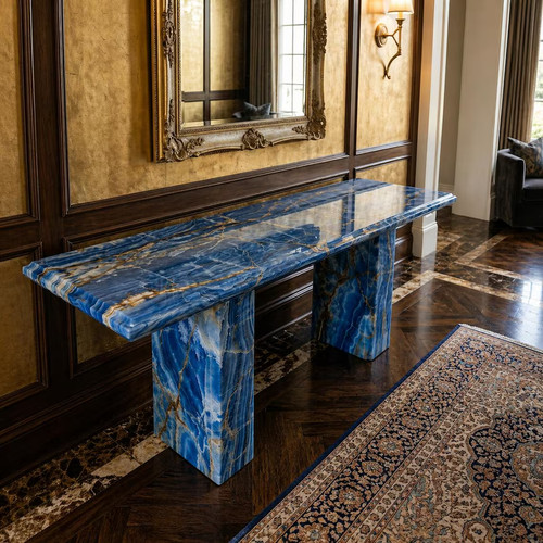 Blue onyx console - onyx, luxury