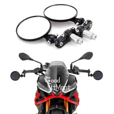 Folding 7/8" Motorcycle Bar End Rearview Side Mirrors For Aprilia Tuono 1100 660