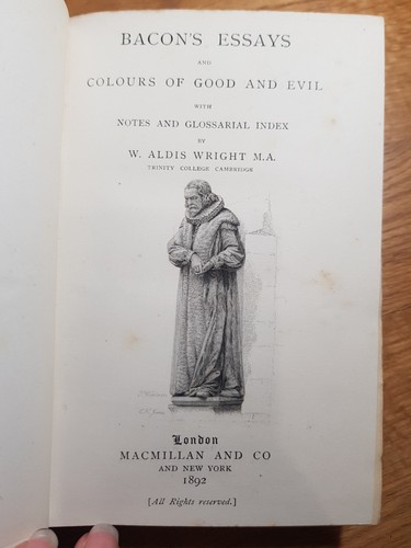 1892 bacon essays - 1892, &