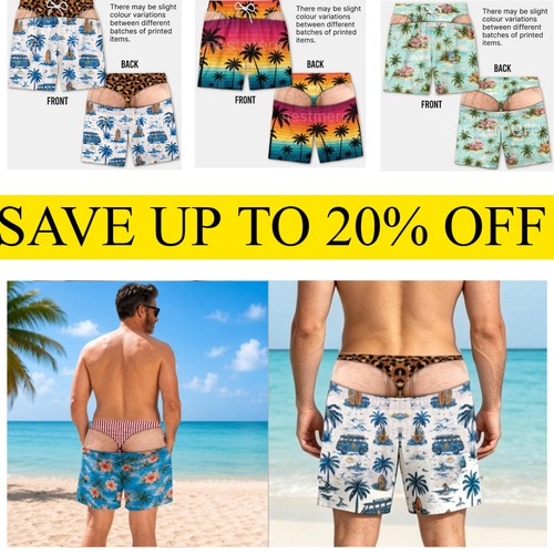 Funny beach shorts fake butt - funny,