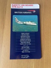 BRITISH AIRWAYS (OPERATED BY CITYFLYER) ATR-42/72 SAFETY CARD