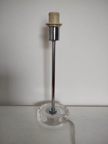 Vintage chrome glass base - vintage,
