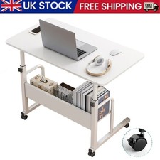 Height Adjustable Mobile Over Bed Table Hospital Overbed Aid Chair Laptop Tray