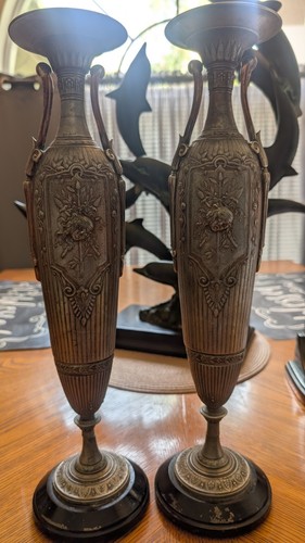 Antique pair spelter metal - antique,