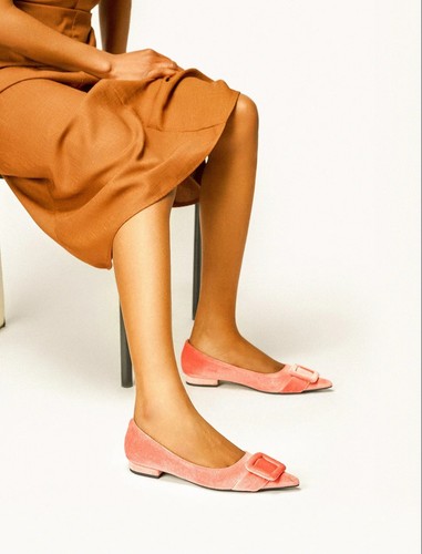 Paravano velvet flats pink - paravano,