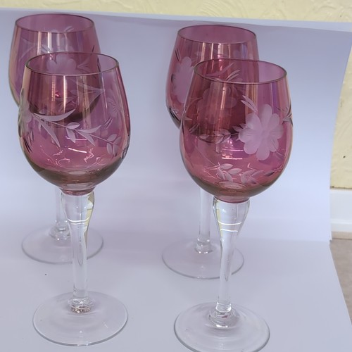 Set bohemian crystal wine - set, 4